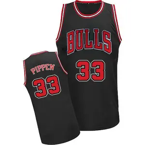 Chicago Bulls Authentic Black Scottie Pippen Throwback Jersey - Men's