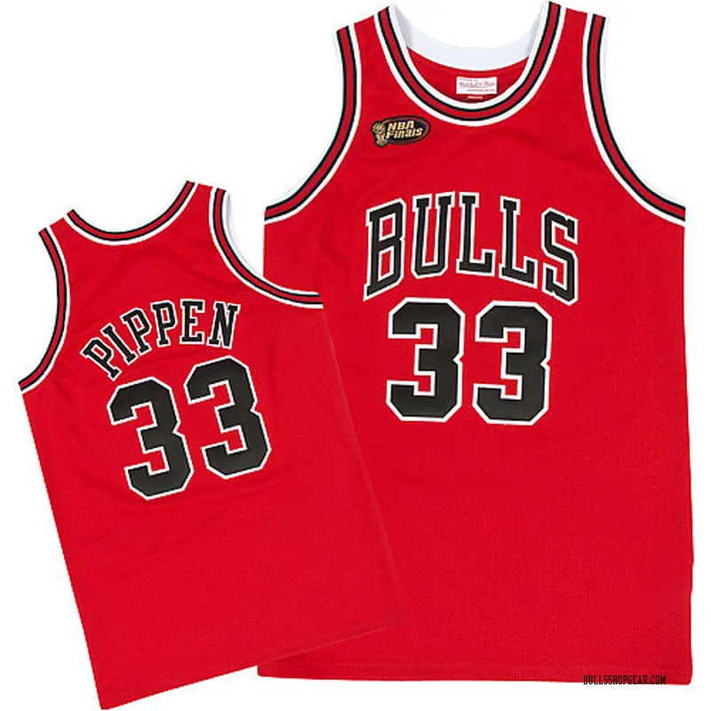 Chicago Bulls Authentic Red Scottie Pippen Throwback Jersey - Men's