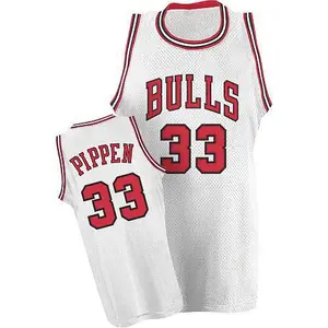 Chicago Bulls Authentic White Scottie Pippen Throwback Jersey - Men's