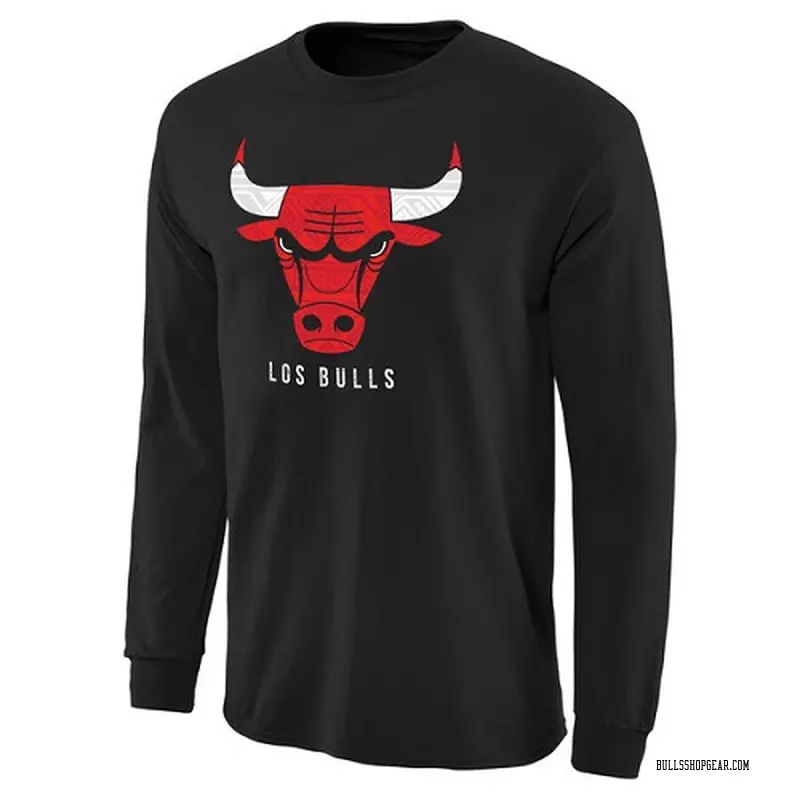 Chicago Bulls Black Noches Enebea Long Sleeve T-Shirt - - Men's