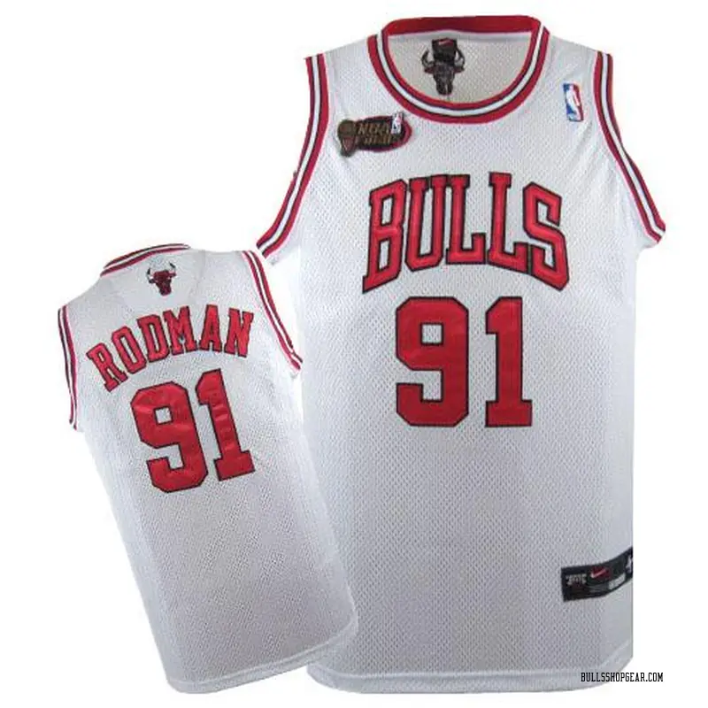 dennis rodman white bulls jersey