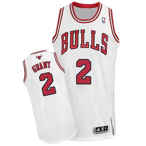 Adidas Chicago Bulls Authentic White Jerian Grant Home Jersey - Men's